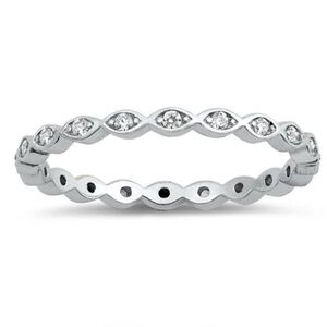 💎 Sterling Silver CZ Eternity Band